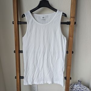 H&M Men's Classic White Tank Top - Size S
